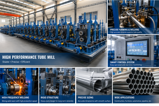 ZY20 Durable Tube Mill Machine φ10-26mm Round Steel Pipe 42CrMo Roll Shaft 0.4-1.5mm 90m/min